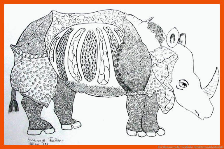 Ein Rhinozeros für grafische strukturen arbeitsblatt