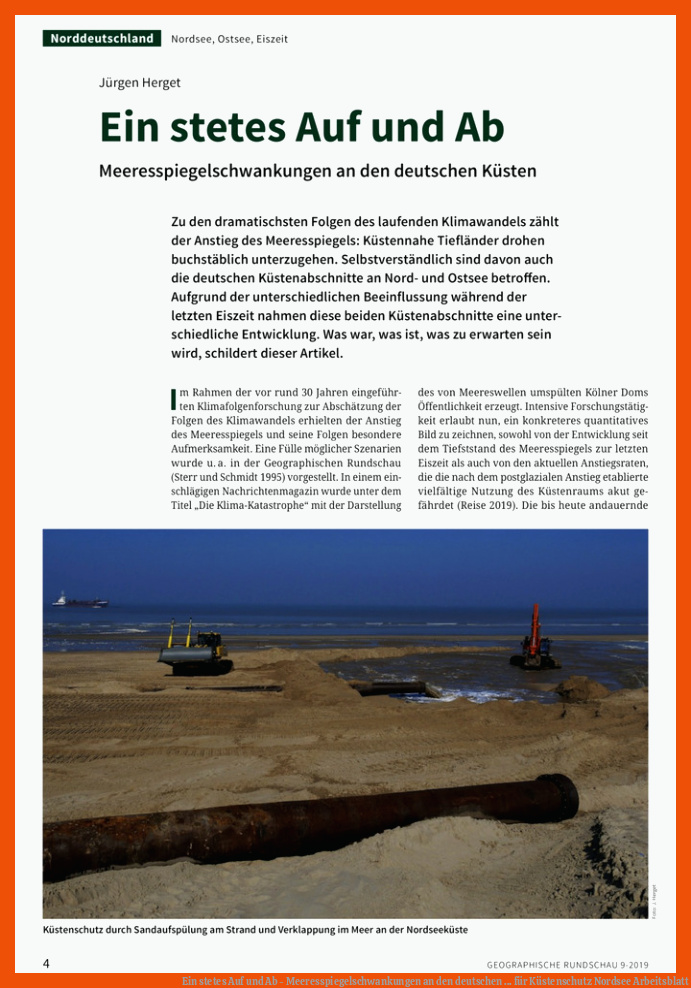 Ein stetes Auf und Ab - Meeresspiegelschwankungen an den deutschen ... für küstenschutz nordsee arbeitsblatt
