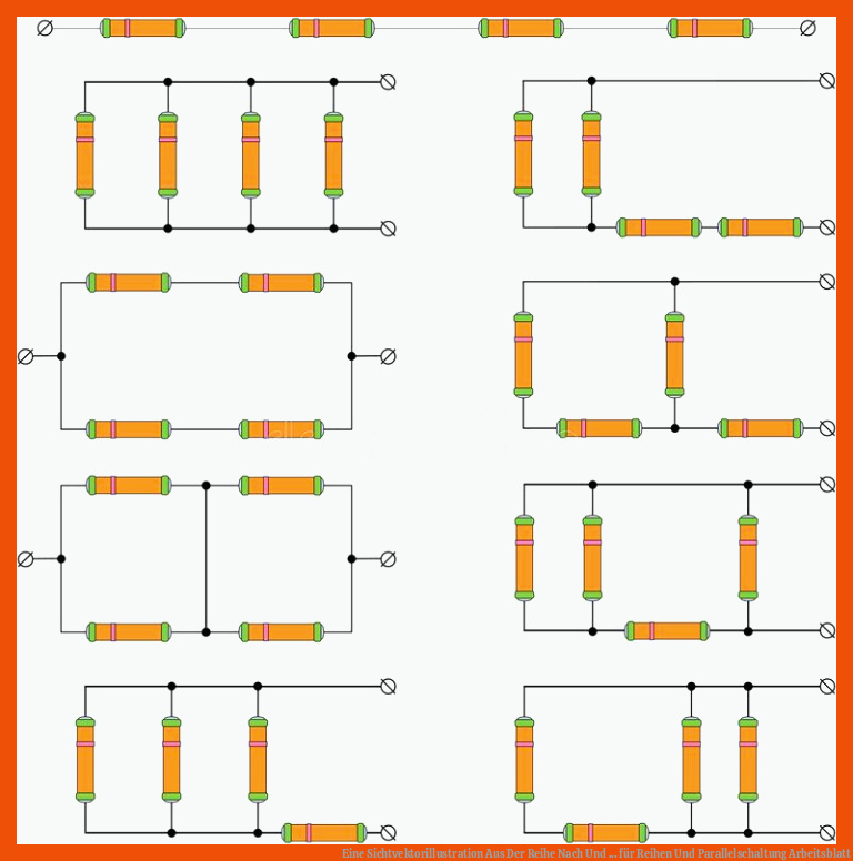 Eine Sichtvektorillustration Aus Der Reihe Nach Und ... für reihen und parallelschaltung arbeitsblatt
