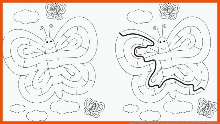 Einfache Schmetterling Labyrinth FÃ¼r JÃ¼ngere Kinder Mit Einer ... für symmetrie schmetterling arbeitsblatt