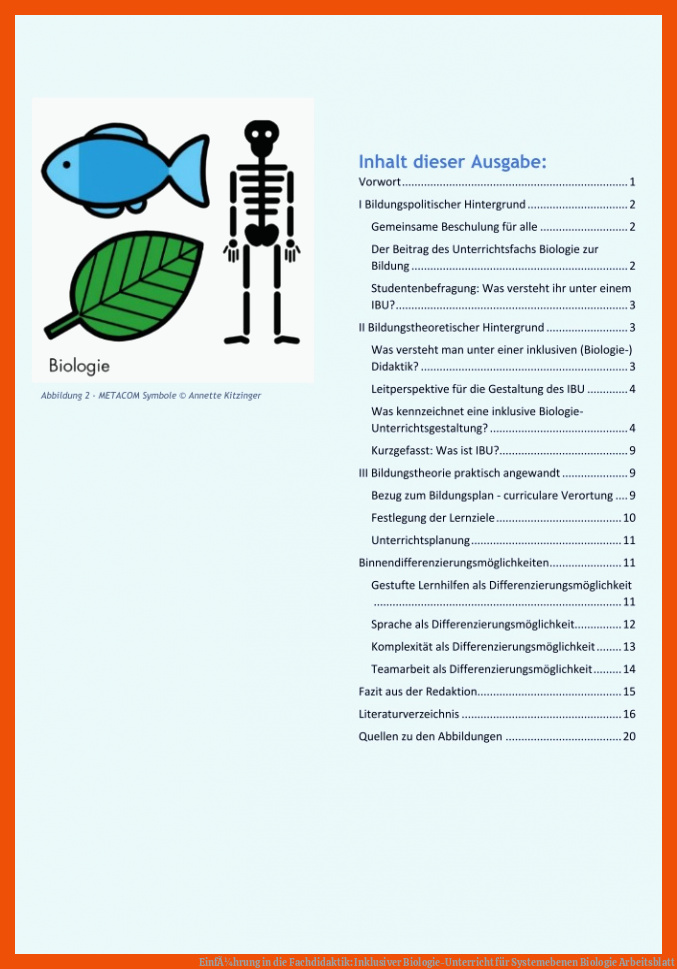 EinfÃ¼hrung in die Fachdidaktik: Inklusiver Biologie-Unterricht für systemebenen biologie arbeitsblatt