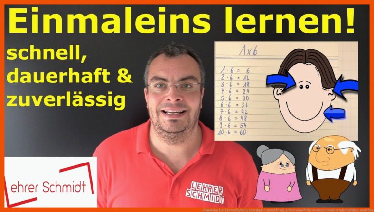 Einmaleins (1x1) lernen! Schnell, dauerhaft & zuverlÃ¤ssig! | Lehrerschmidt für großes einmaleins arbeitsblätter kostenlos