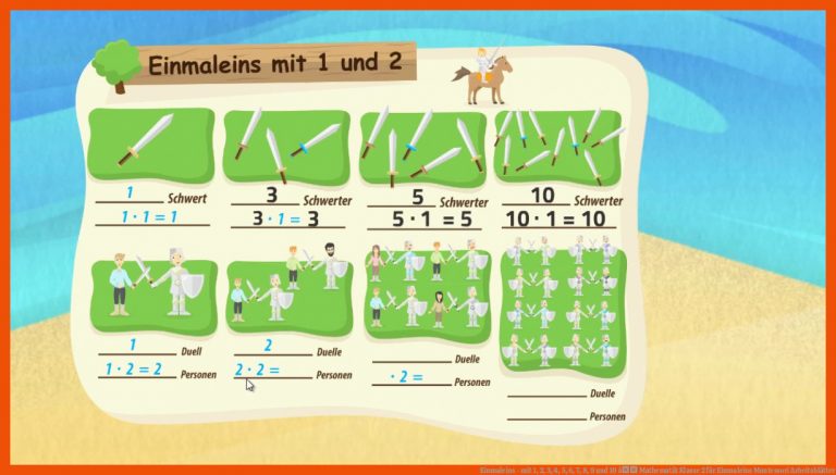 Einmaleins - Mit 1, 2, 3, 4, 5, 6, 7, 8, 9 Und 10 â Mathematik Klasse 2 Fuer Einmaleins Montessori Arbeitsblätter