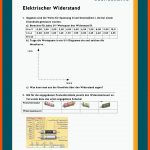 Elektrischer Widerstand Fuer Die Elektrische Stromstärke Arbeitsblatt Lösungen