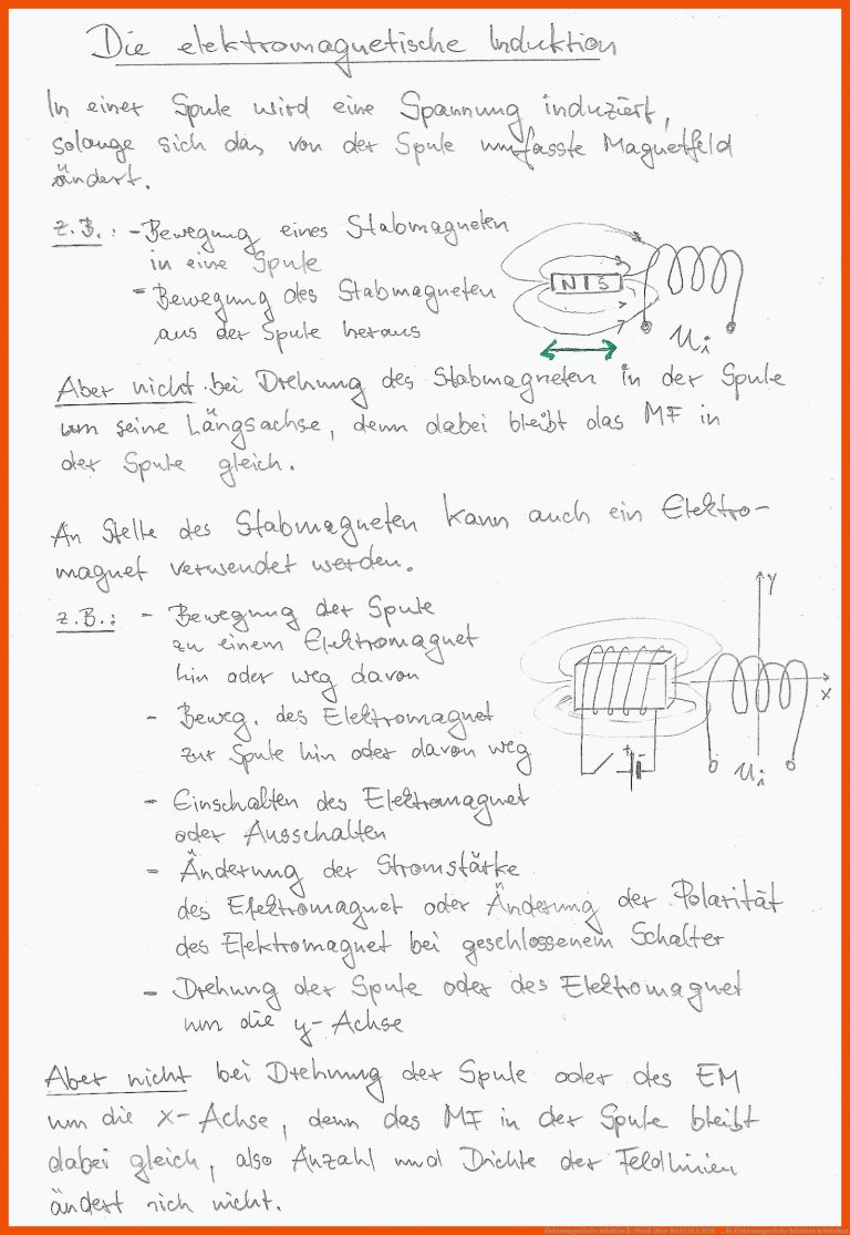 Elektromagnetische Induktion Â« Physik (herr Reich) 16.3.2020 - ... Fuer Elektromagnetische Induktion Arbeitsblatt