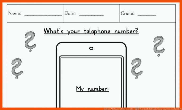 Englisch: Whats your telephone number? â ArisGrundschulblog für classroom phrases arbeitsblatt