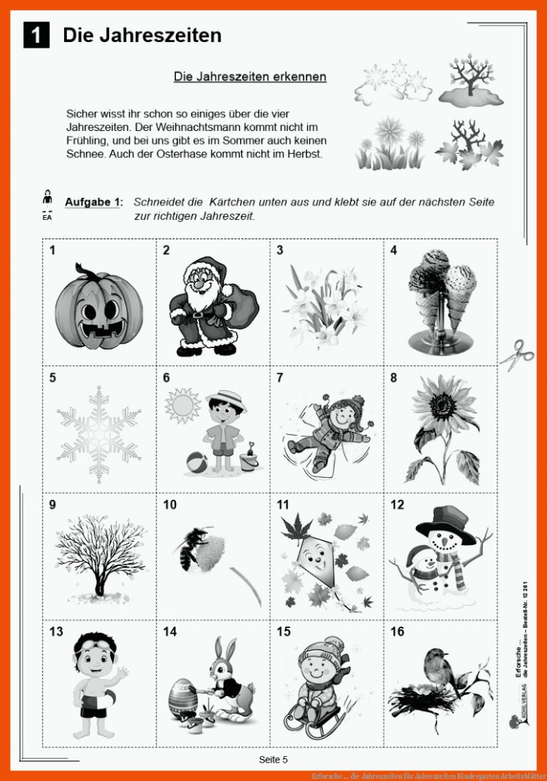Erforsche ... Die Jahreszeiten Fuer Jahreszeiten Kindergarten Arbeitsblätter