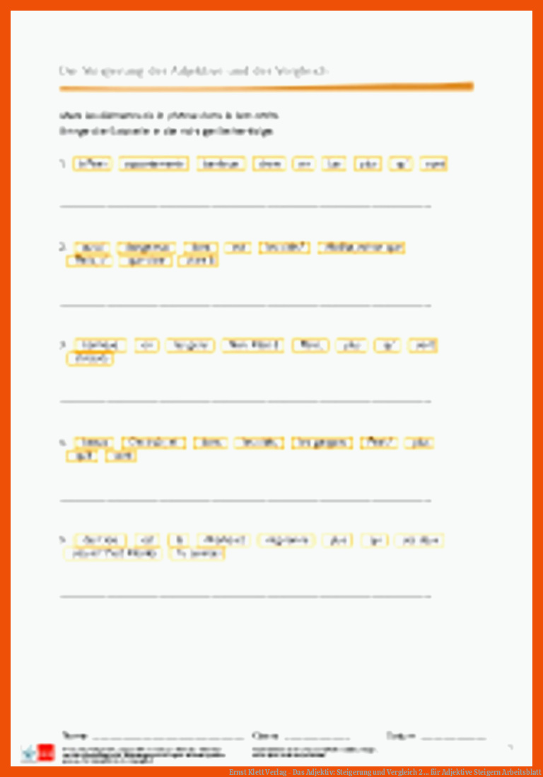 Ernst Klett Verlag - Das Adjektiv: Steigerung und Vergleich 2 ... für adjektive steigern arbeitsblatt