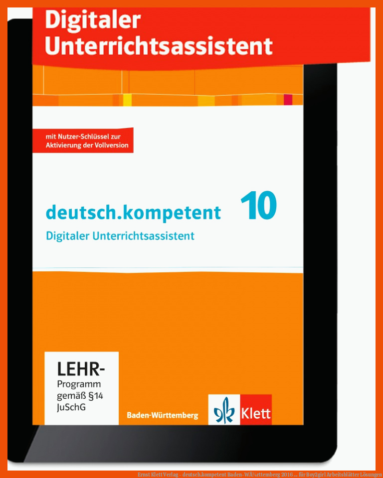 Ernst Klett Verlag - deutsch.kompetent Baden-WÃ¼rttemberg 2016 ... für boy2girl arbeitsblätter lösungen