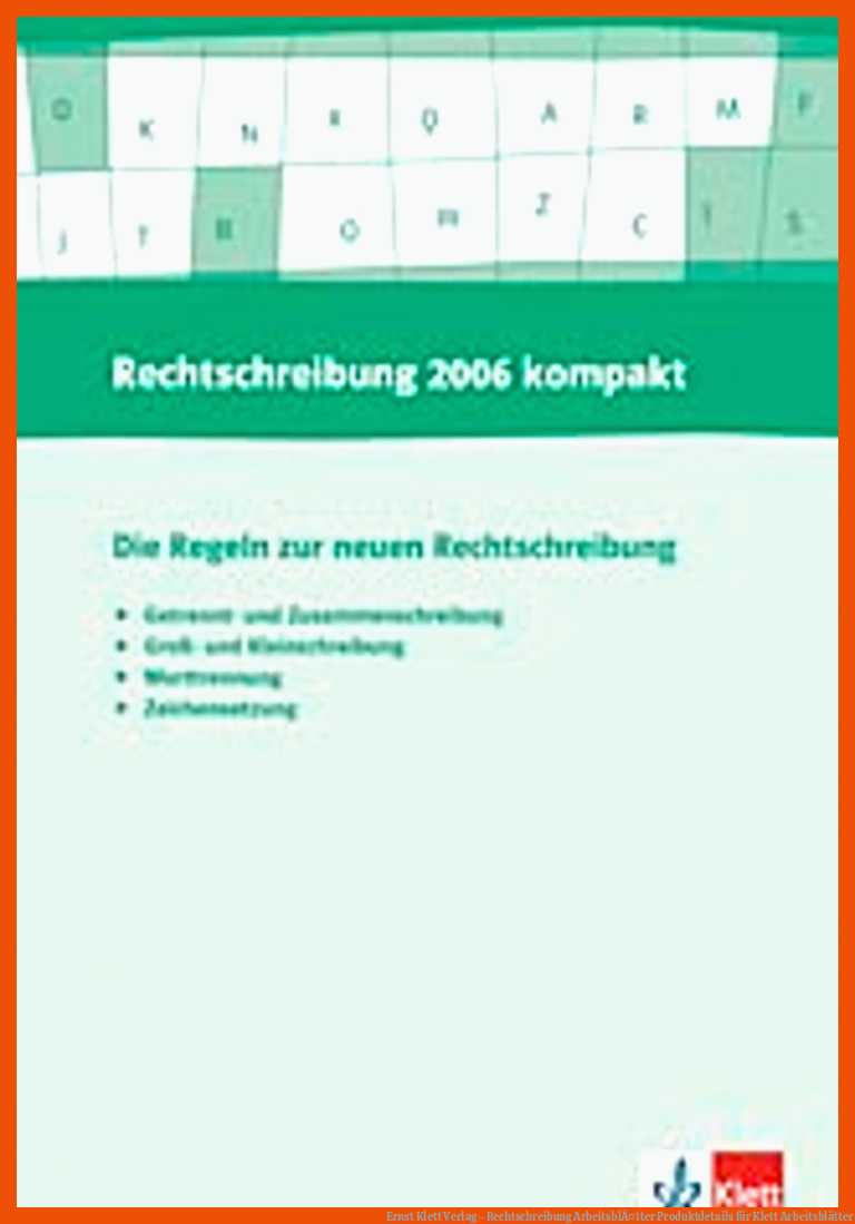 Ernst Klett Verlag - Rechtschreibung ArbeitsblÃ¤tter Produktdetails für klett arbeitsblätter