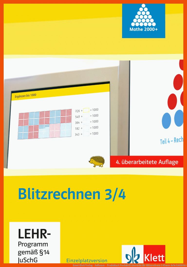 Ernst Klett Verlag - Software - Produktart ProduktÃ¼bersicht für blitzrechnen 3 klasse arbeitsblätter