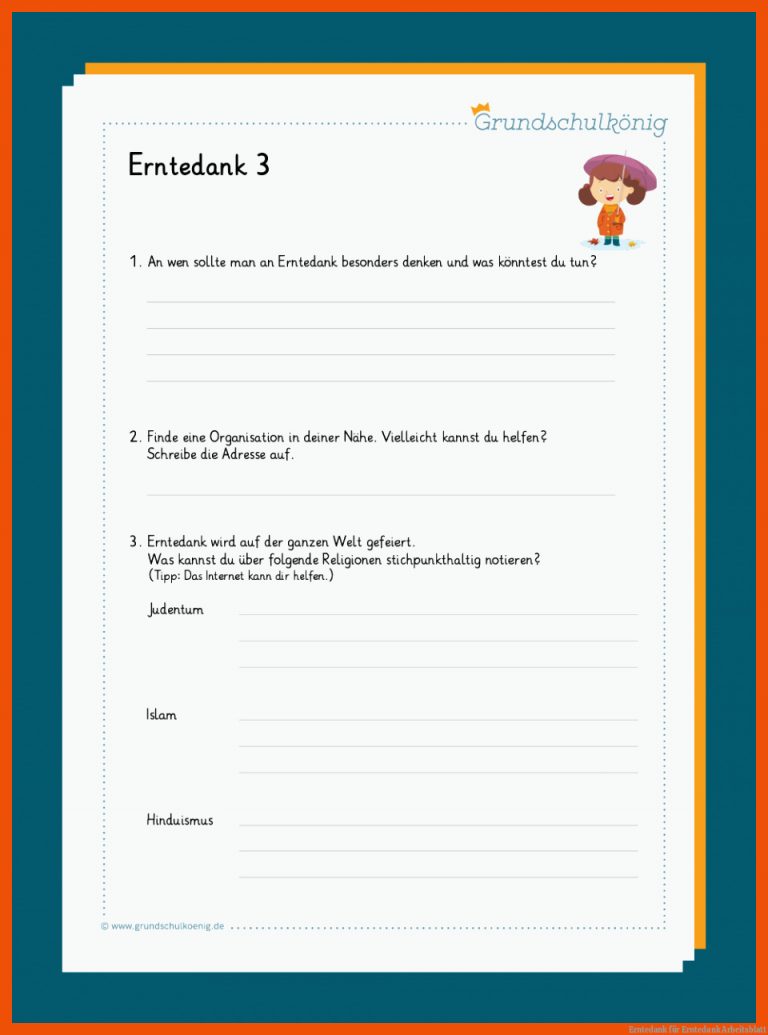 Erntedank Fuer Erntedank Arbeitsblatt