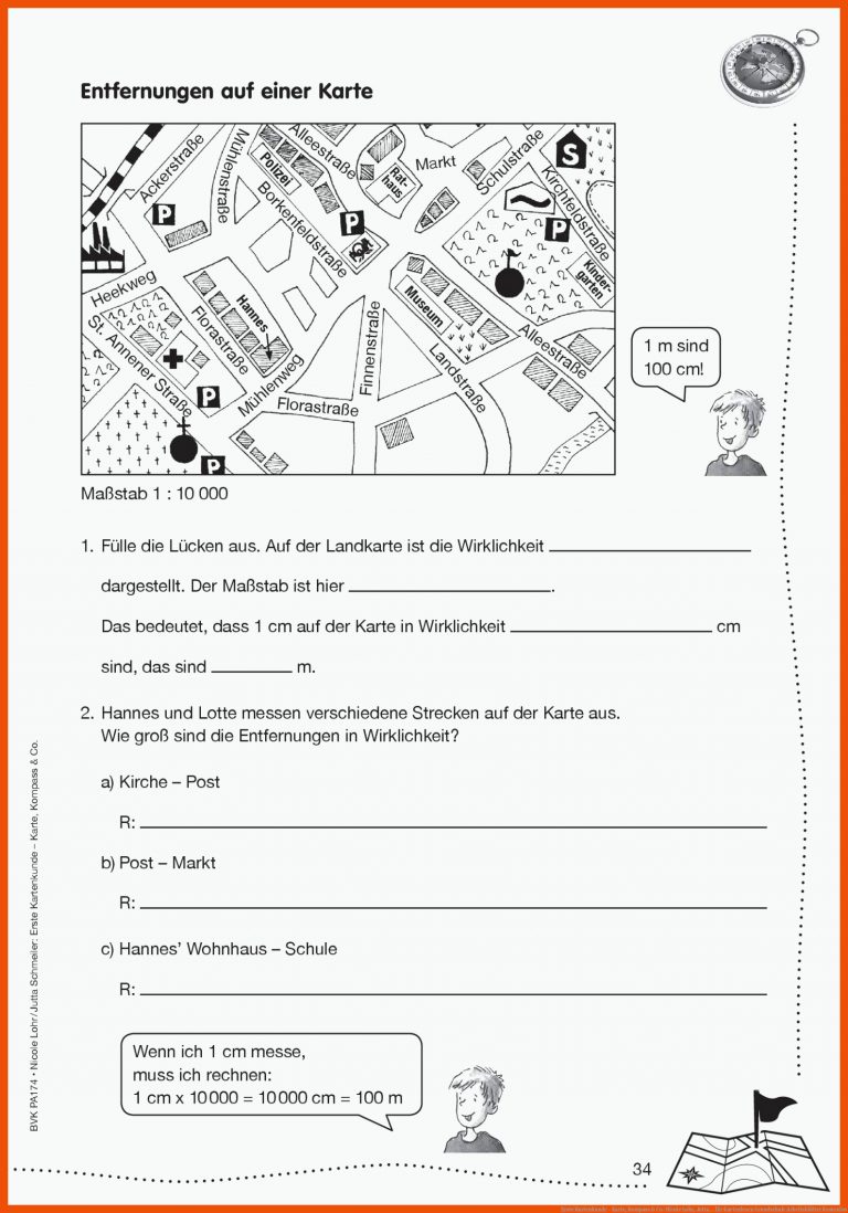 Erste Kartenkunde - Karte, Kompass & Co : Nicole Lohr, Jutta ... Fuer Kartenlesen Grundschule Arbeitsblätter Kostenlos
