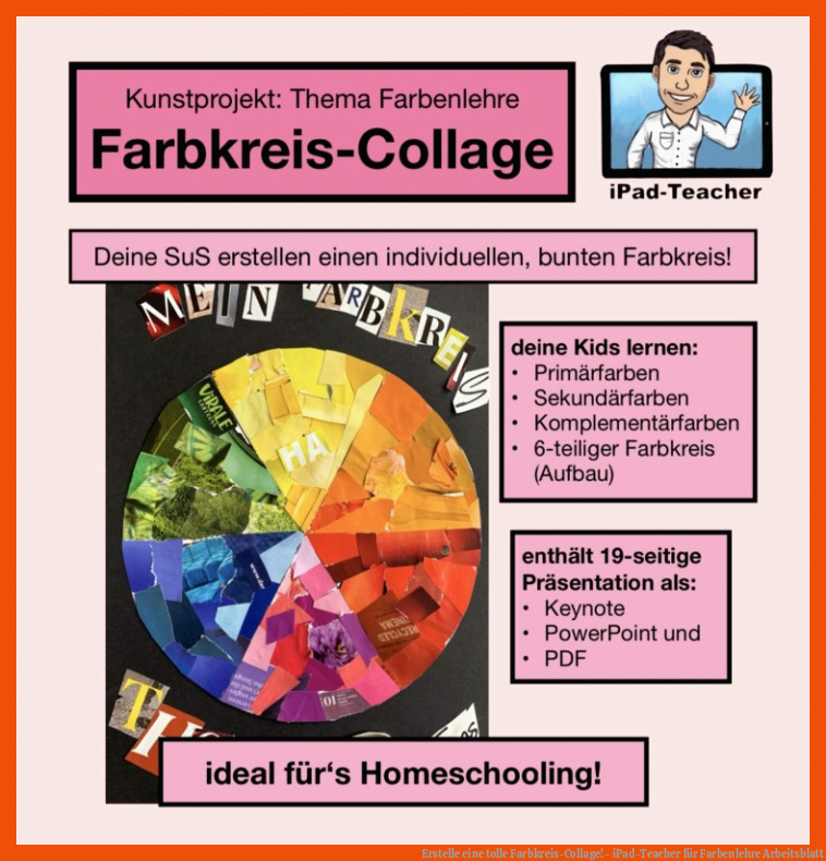 Erstelle eine tolle Farbkreis-Collage! - iPad-Teacher für farbenlehre arbeitsblatt