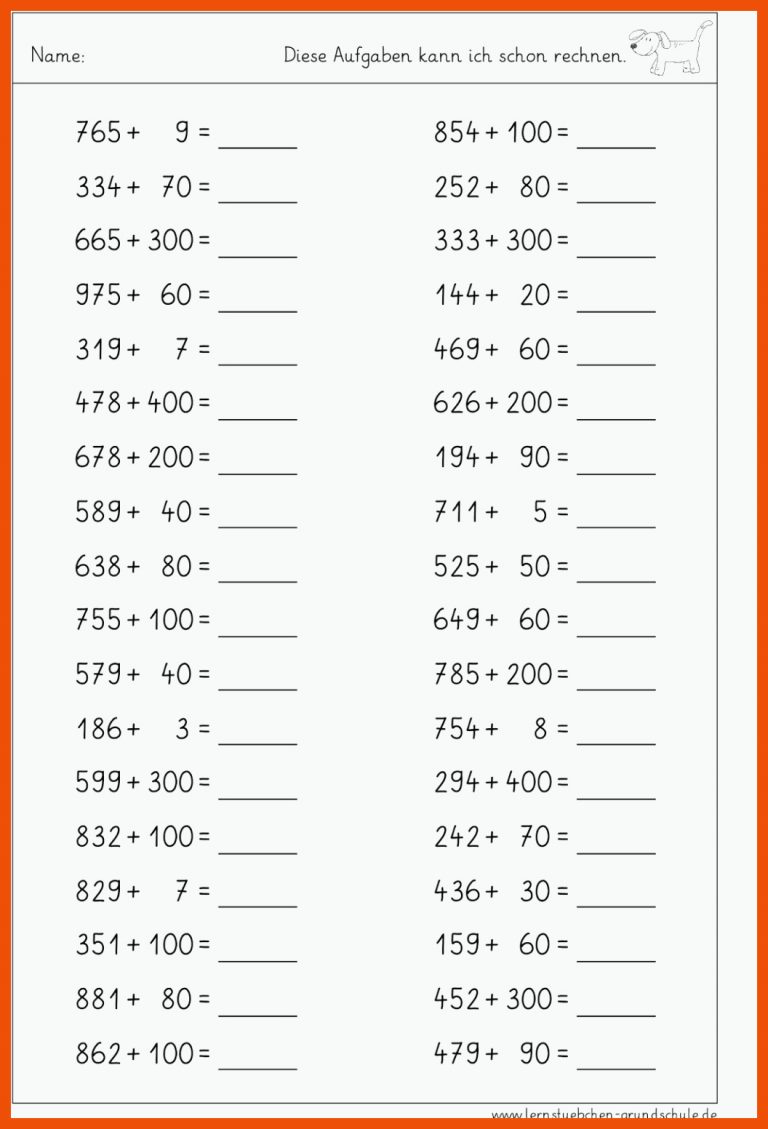 Erstes Rechnen im ZR bis 1000 | Lernen tipps schule, Mathematik ... für erstes rechnen arbeitsblätter