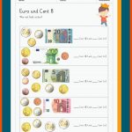 Euro Und Cent Fuer Euro In Cent Umrechnen Arbeitsblatt