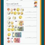 Euro Und Cent Fuer Rechnen Mit Geld 2. Klasse Arbeitsblätter Kostenlos