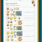 Euro Und Cent Fuer Wechselgeld Berechnen Arbeitsblatt