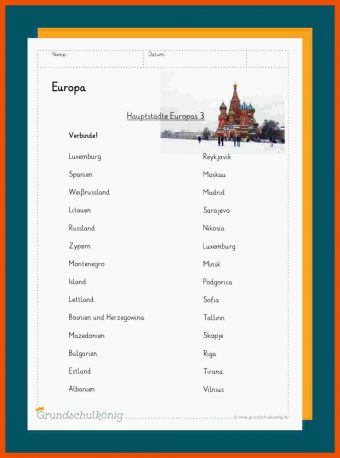 10 Erdkunde Europa Arbeitsblätter