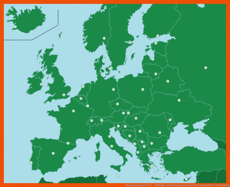 Europa: HauptstÃ¤dte - Erdkunde-quiz Fuer Europa Länder Und Hauptstädte Arbeitsblatt