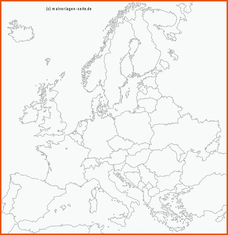 Europakarte - Alle LÃ¤nder In Europa Und HauptstÃ¤dte Fuer Europa Arbeitsblätter Kostenlos