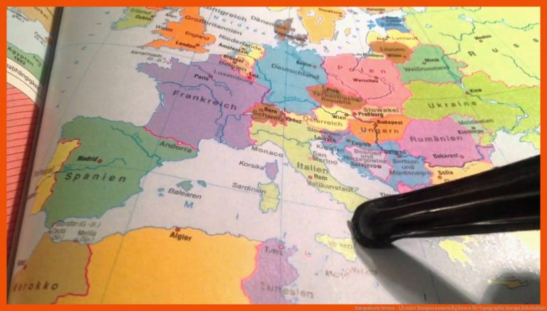 Europakarte lernen - LÃ¤nder Europas auswendig lernen für topographie europa arbeitsblatt