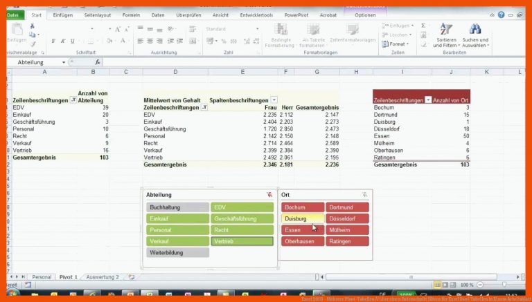 Excel 2010 - Mehrere Pivot-tabellen Ã¼ber Einen Datenschnitt Filtern Fuer Excel Zwei Tabellen In Einem Arbeitsblatt