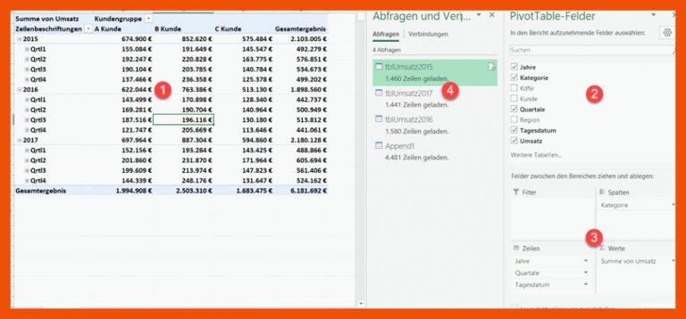 Excel â Pivot aus mehreren Tabellen â Bork.Blog für pivot tabelle mehrere arbeitsblätter