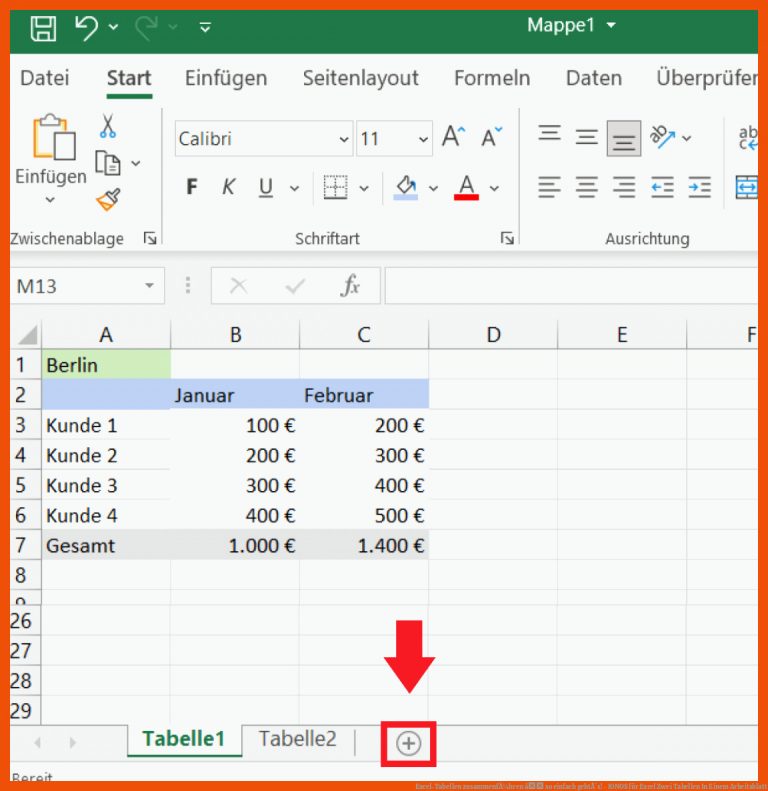 Excel-Tabellen zusammenfÃ¼hren â so einfach gehtÂ´s! - IONOS für excel zwei tabellen in einem arbeitsblatt