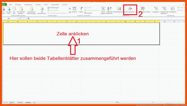 Excel: TabellenblÃ¤tter ZusammenfÃ¼hren - Chip Fuer Excel Arbeitsblätter Verknüpfen