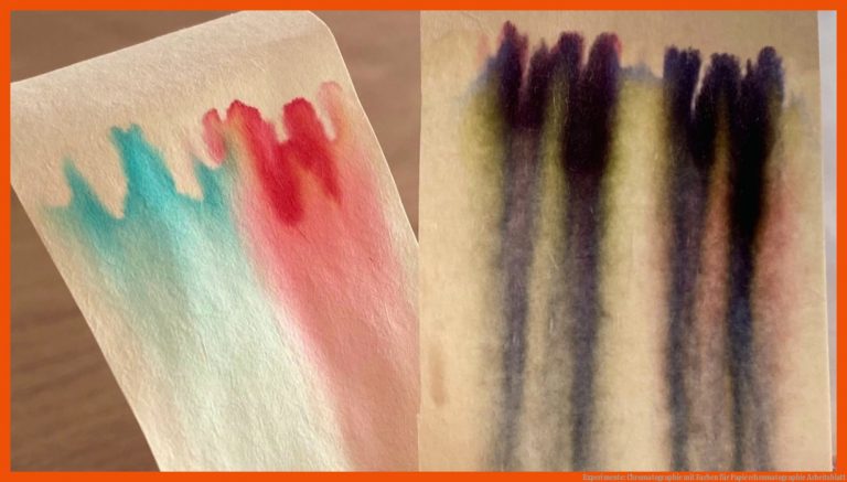 Experimente: Chromatographie mit Farben für papierchromatographie arbeitsblatt