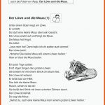 Fabel: Der LÃ¶we Und Die Maus Fuer Der Löwe Und Die Maus Arbeitsblatt