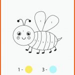 Farbe Niedliche LÃ¤chelnde Biene Durch Zahlen. Arbeitsblatt FÃ¼r ... Fuer Arbeitsblatt Biene Kindergarten