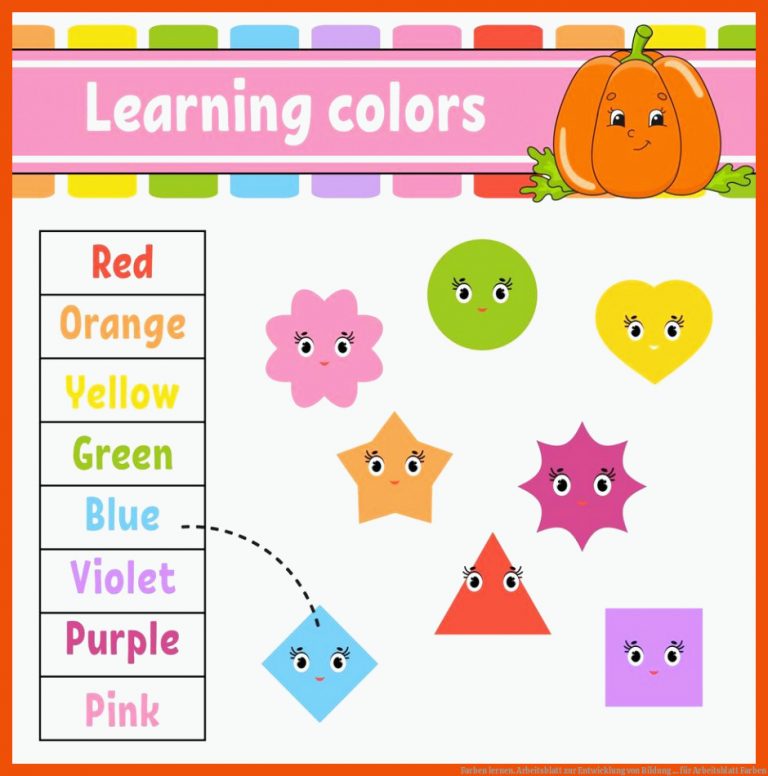 Farben lernen. Arbeitsblatt zur Entwicklung von Bildung ... für arbeitsblatt farben