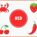 Farben Lernen FÃ¼r Kinder. Rote Farbe. Verschiedene Bilder In Roter ... Fuer Farben Lernen Kindergarten Arbeitsblatt