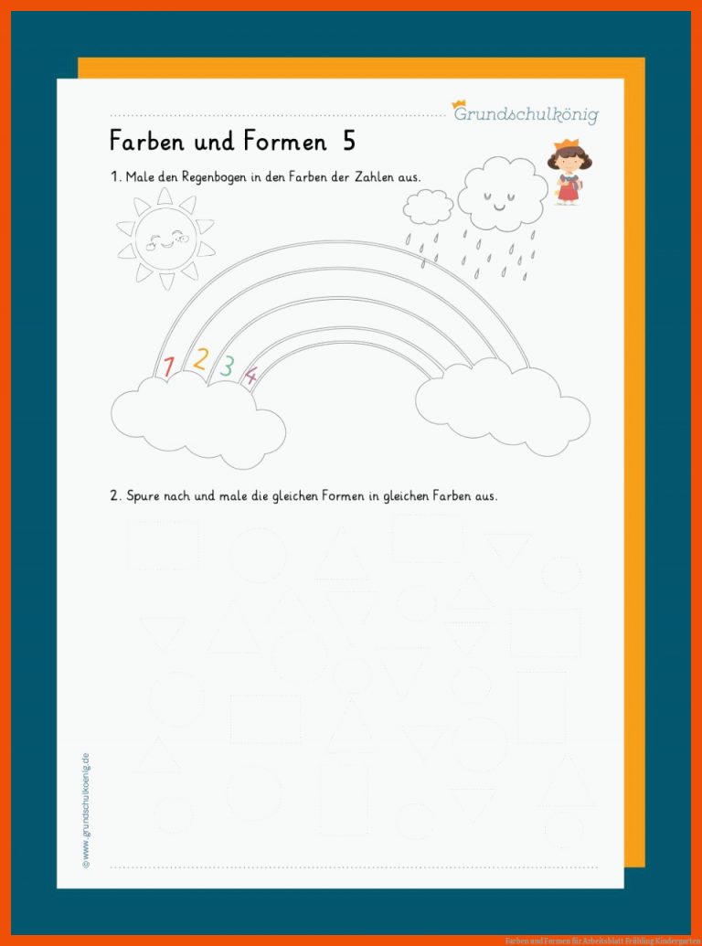 Farben und Formen für arbeitsblatt frühling kindergarten