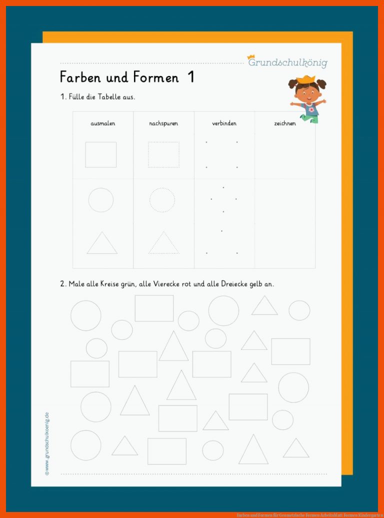 Farben und Formen für geometrische formen arbeitsblatt formen kindergarten