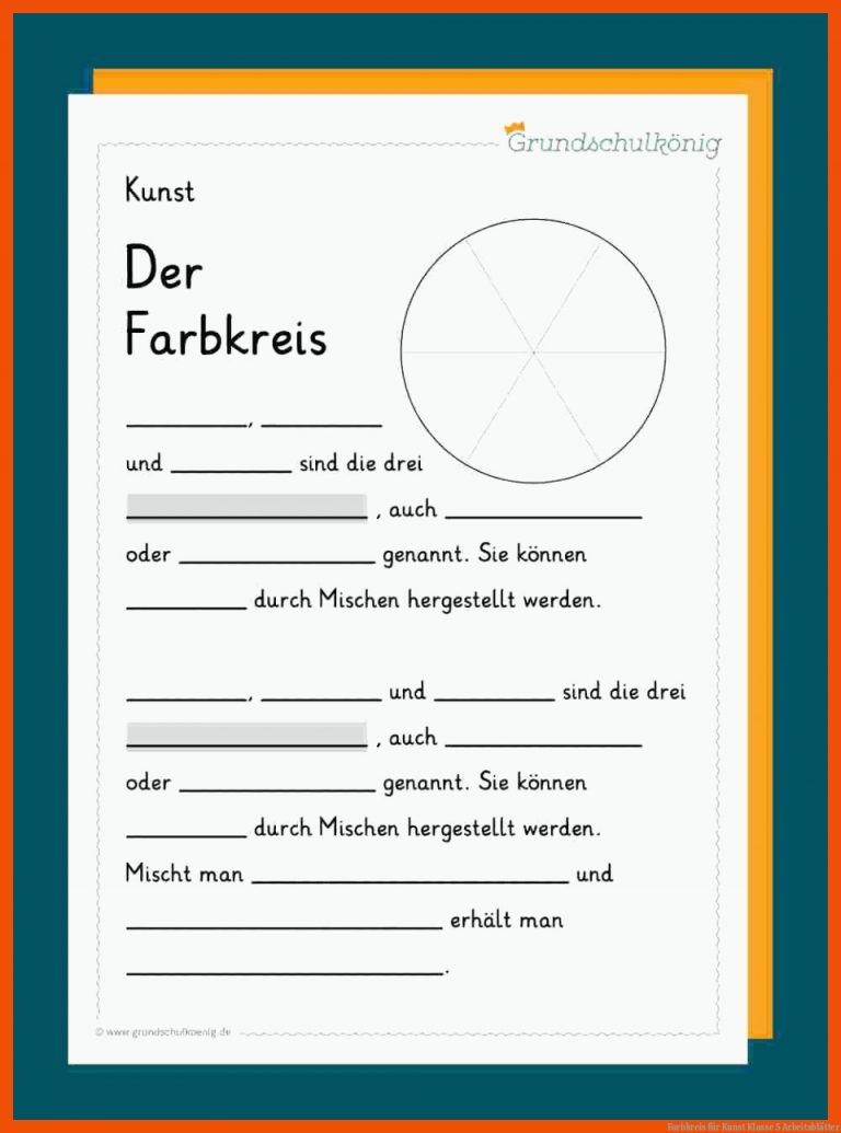Farbkreis Fuer Kunst Klasse 5 Arbeitsblätter