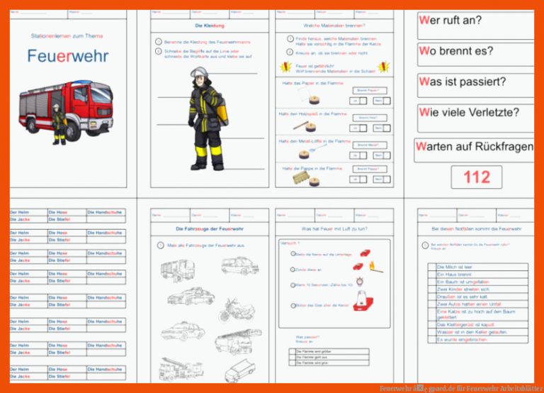 Feuerwehr â¢ gpaed.de für feuerwehr arbeitsblätter