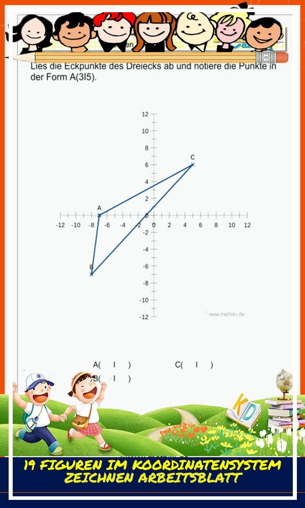 19 Figuren Im Koordinatensystem Zeichnen Arbeitsblatt