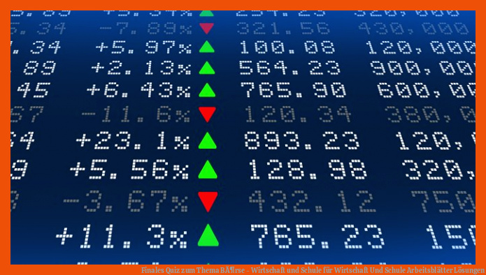 Finales Quiz zum Thema BÃ¶rse - Wirtschaft und Schule für wirtschaft und schule arbeitsblätter lösungen