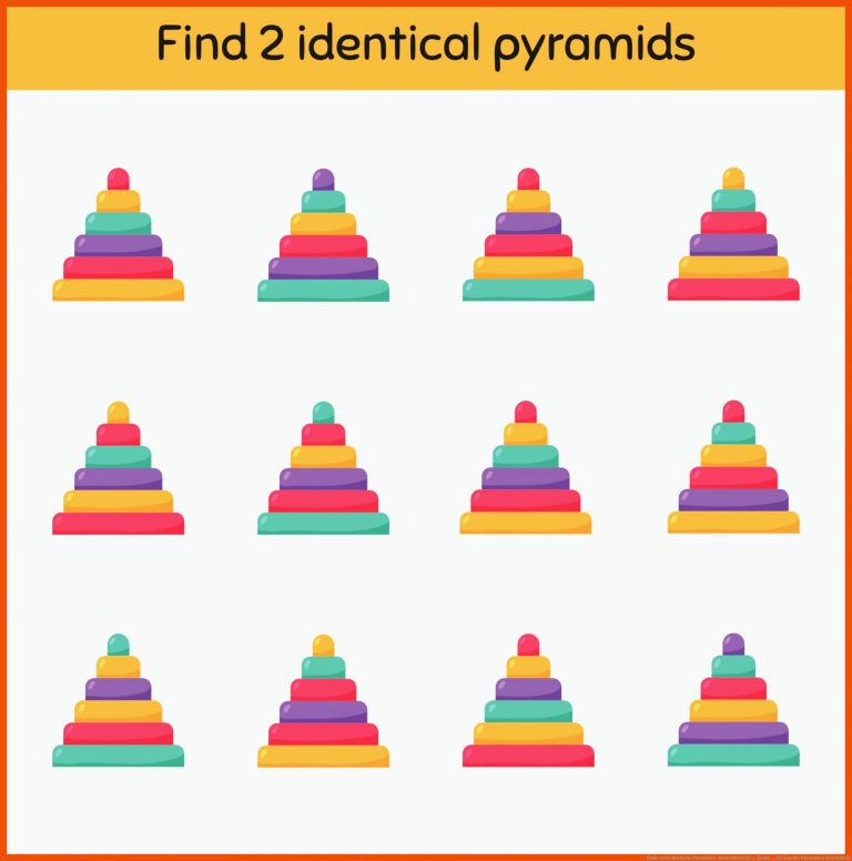 Finde zwei identische Pyramiden. Arbeitsblatt fÃ¼r Kinder ... für bau der pyramiden arbeitsblatt