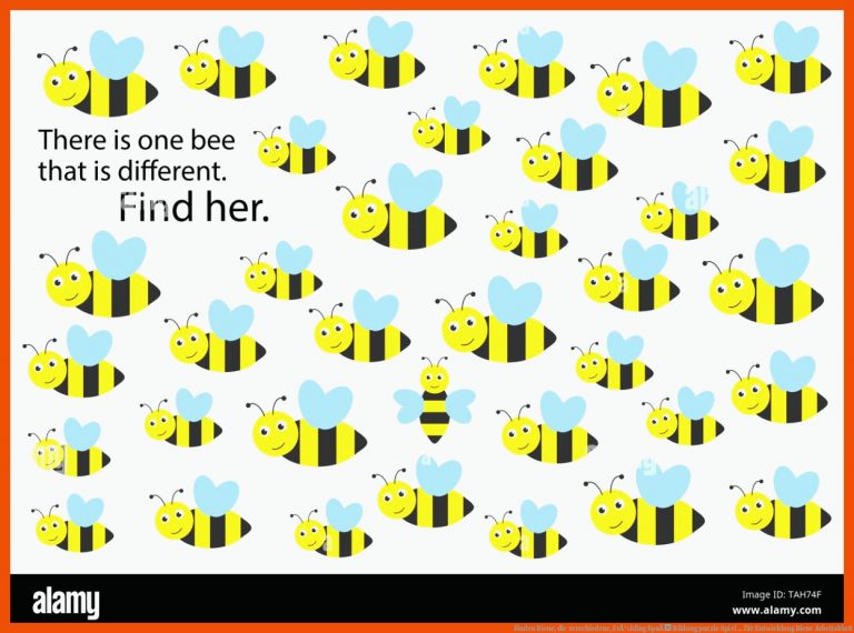 Finden Biene, die verschiedene, FrÃ¼hling SpaÃ Bildung puzzle Spiel ... für entwicklung biene arbeitsblatt