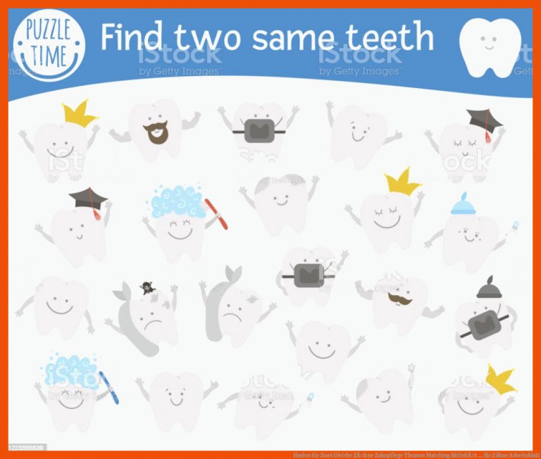 Finden Sie Zwei Gleiche ZÃ¤hne Zahnpflege Themen Matching AktivitÃ¤t ... für zähne arbeitsblatt