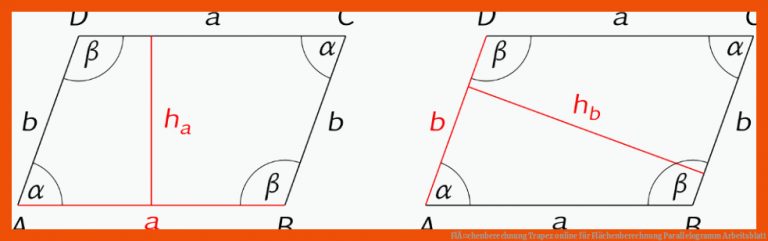 FlÃ¤chenberechnung Trapez online für flächenberechnung parallelogramm arbeitsblatt