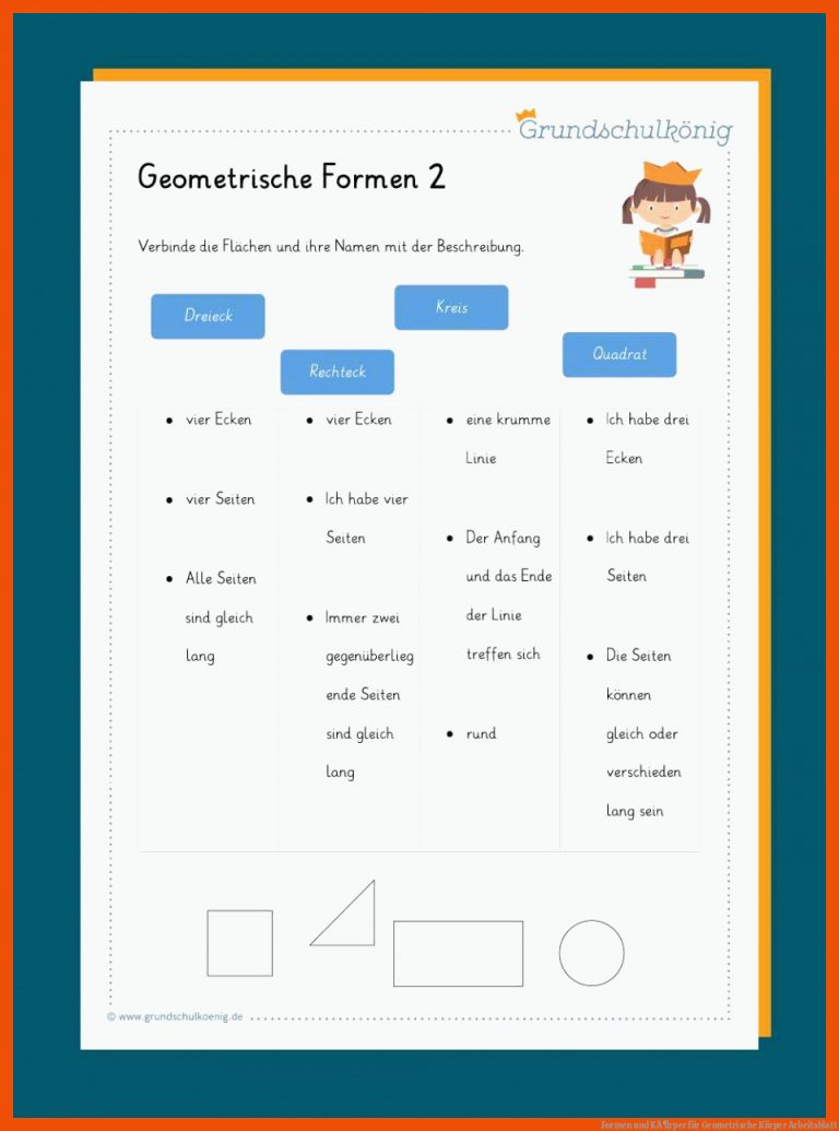 Formen Und KÃ¶rper Fuer Geometrische Körper Arbeitsblatt