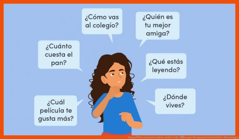 FragewÃ¶rter Spanisch einfach erklÃ¤rt inkl. Ãbungen für spanisch arbeitsblätter mit lösungen