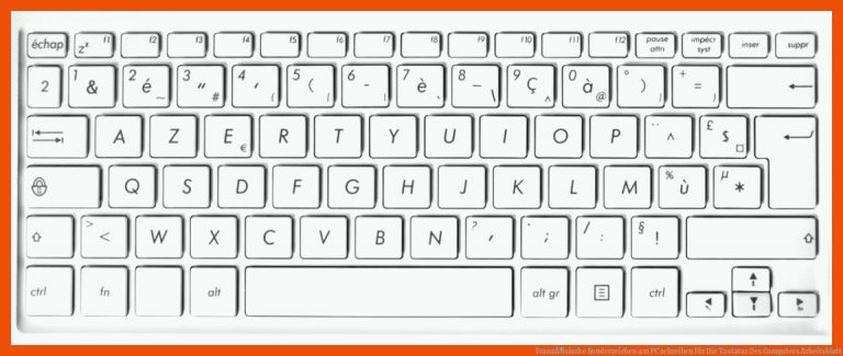 FranzÃ¶sische sonderzeichen Am Pc Schreiben Fuer Die Tastatur Des Computers Arbeitsblatt