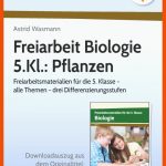 Freiarbeit Biologie 5. Kl.: Pflanzen Fuer Aol Verlag Arbeitsblätter Lösungen