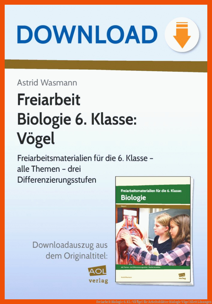 Freiarbeit Biologie 6. Kl.: VÃ¶gel für arbeitsblätter biologie vögel klett lösungen